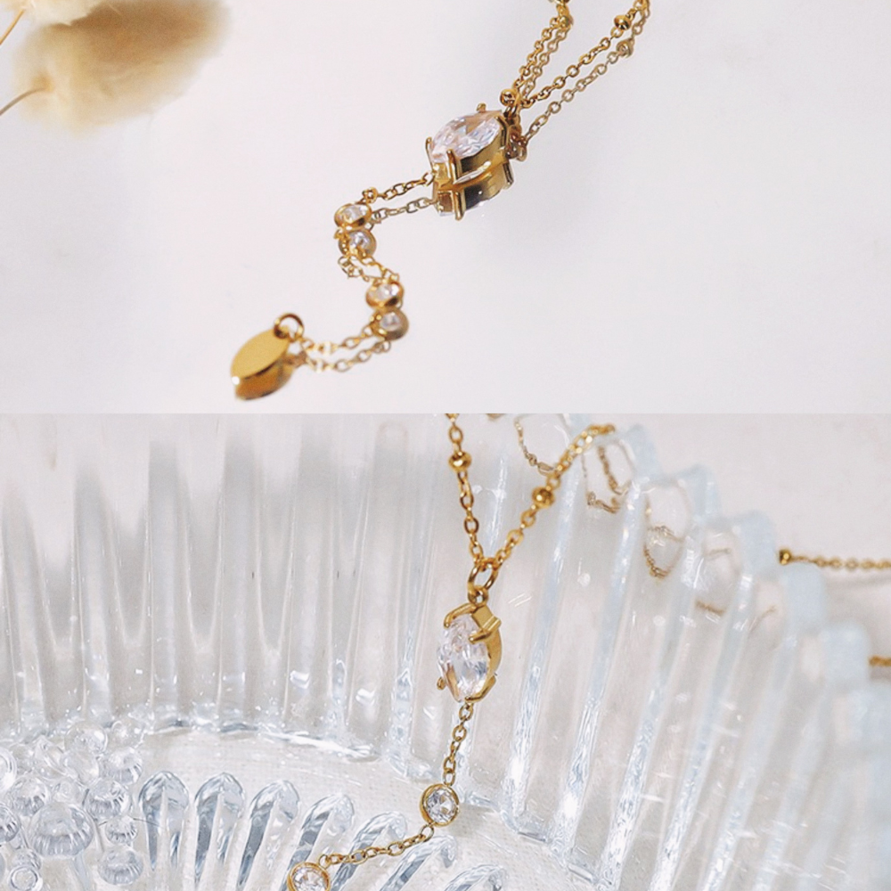Zircon Titanium Steel Necklace