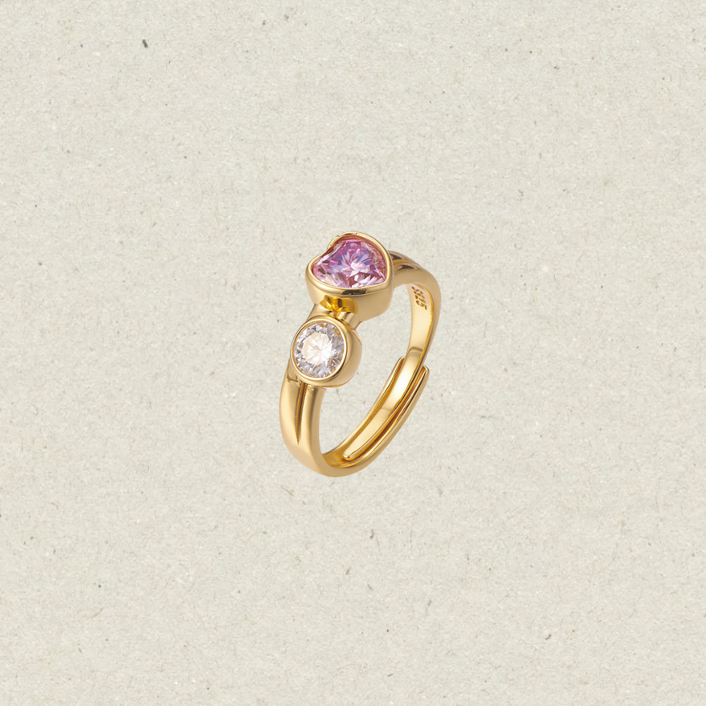 Pink Moissanite Ring