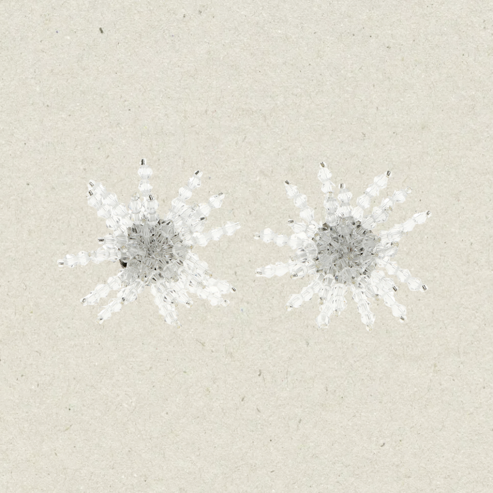 Crystal Flower Bead Earrings