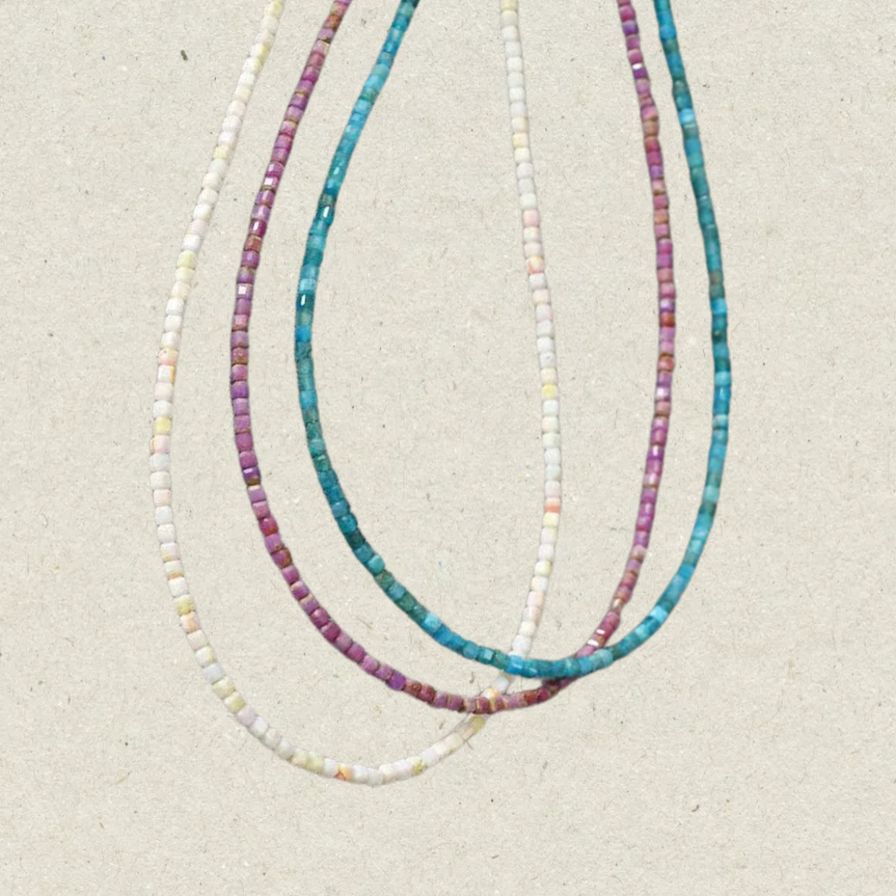 Small Square Bead Necklace