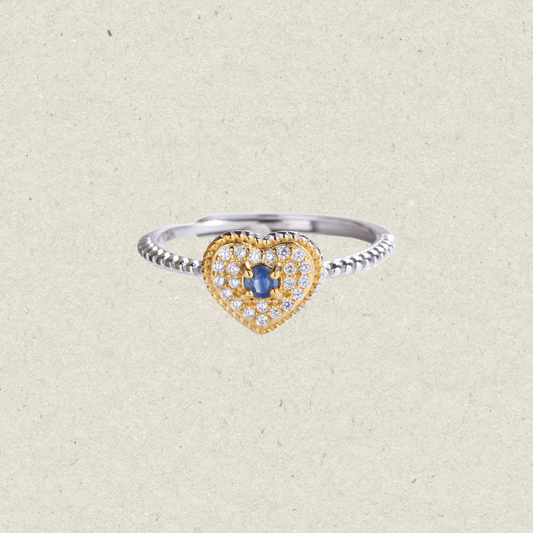 Natural Sapphire Heart Ring