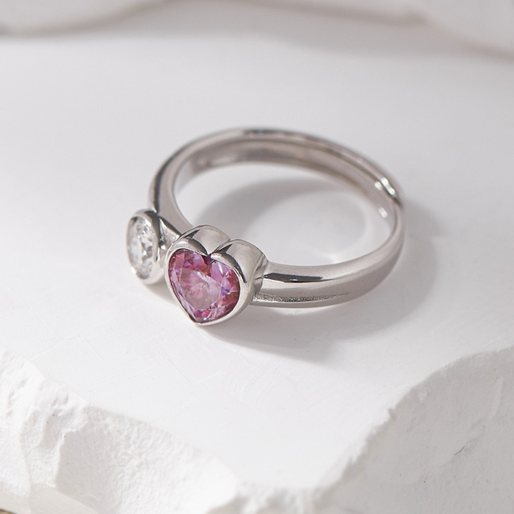 Pink Moissanite Ring
