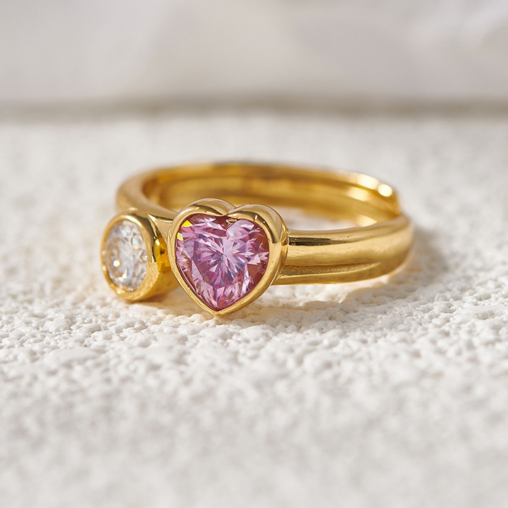 Pink Moissanite Ring