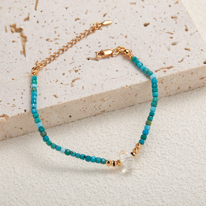 Turquoise Crystal Bracelet, December birthstone