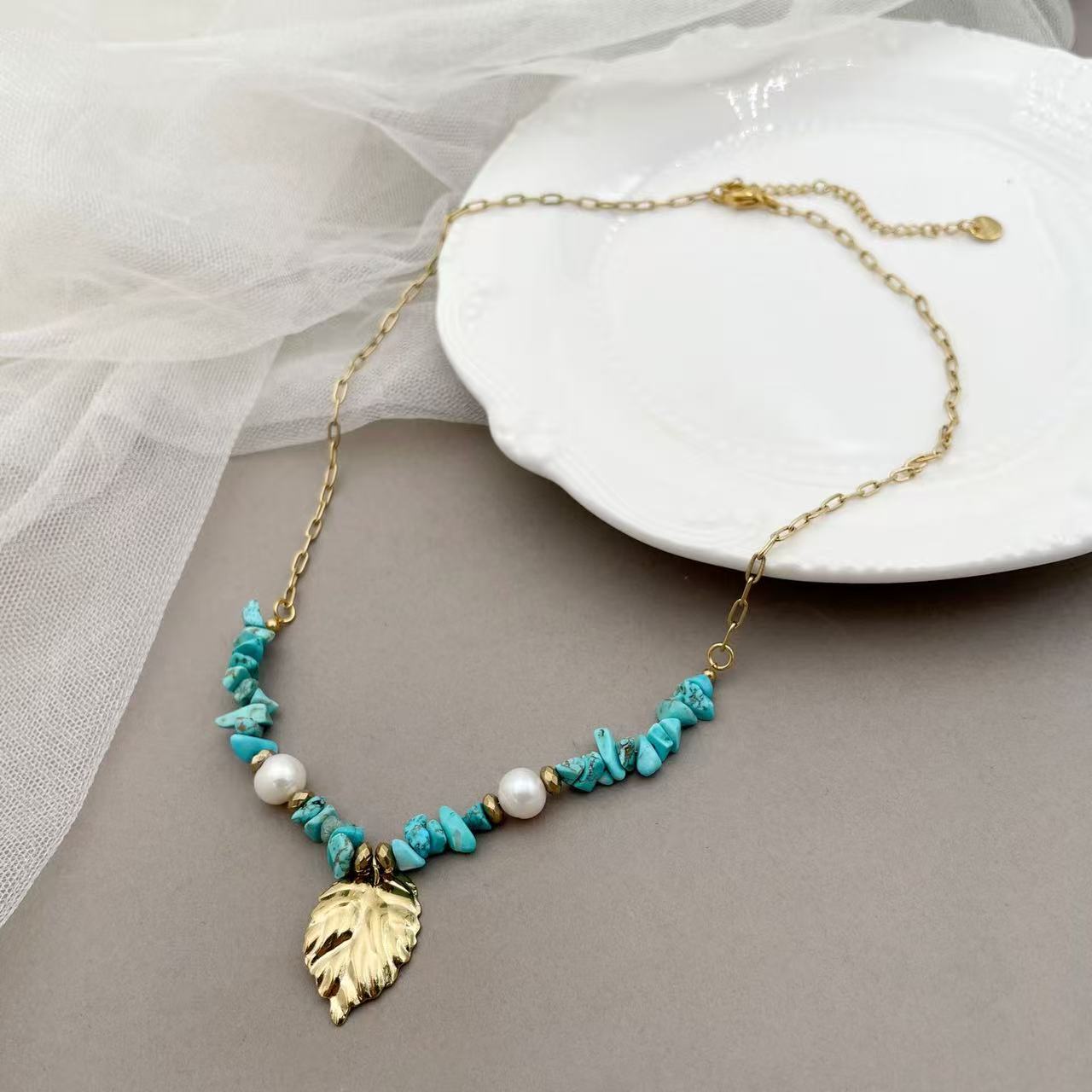 Colored Crushed Stones Necklace