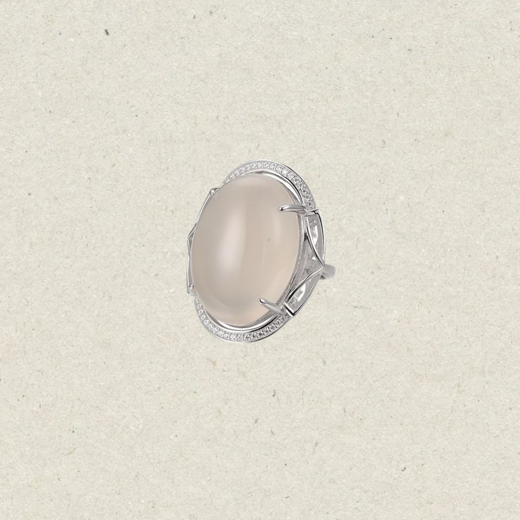 White Agate Ring