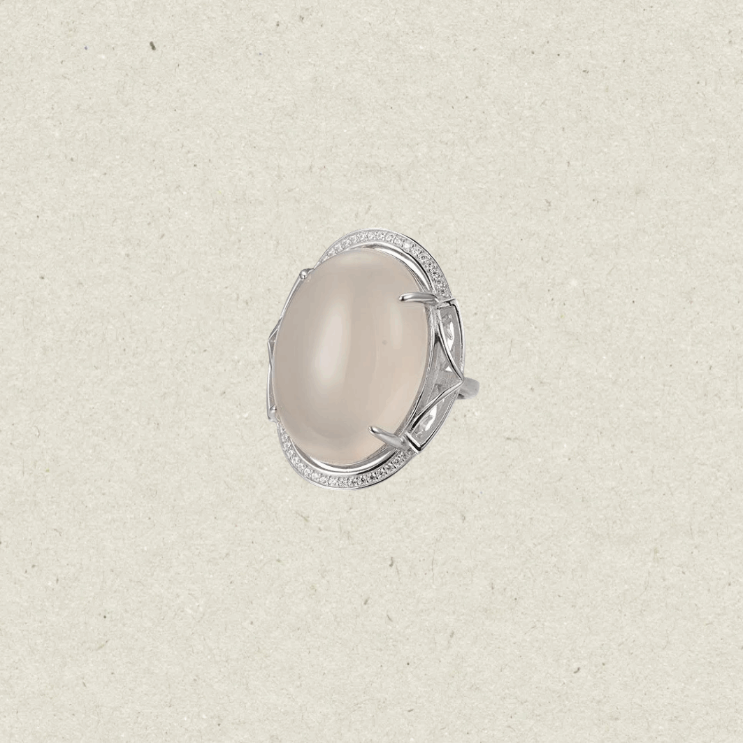 White Agate Ring