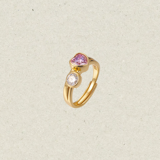 Anillo de moissanita rosa 