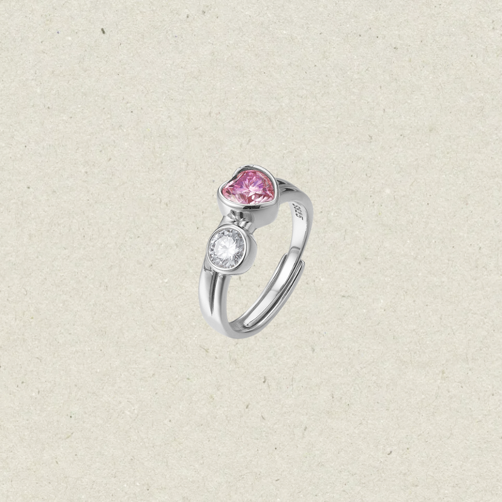 Bague en moissanite rose 