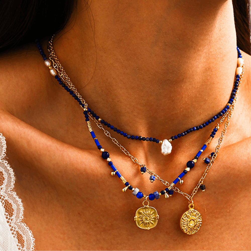 Lapis Sun Necklace