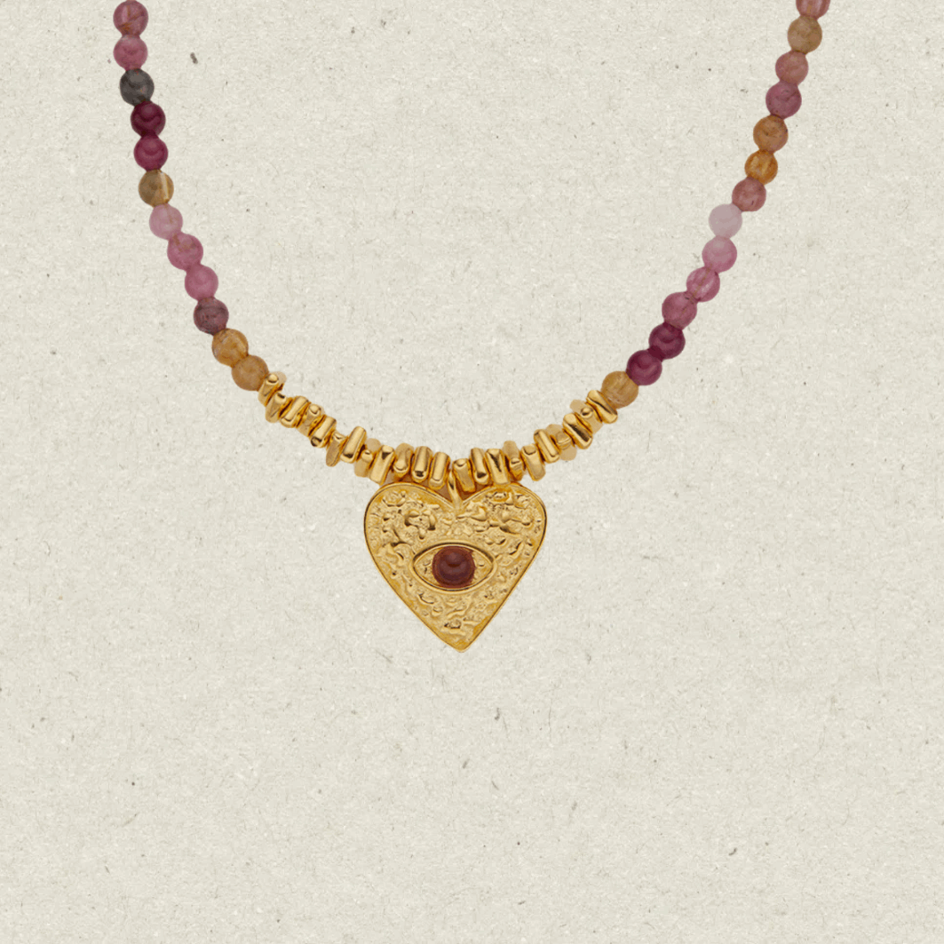 Colored Love Gemstone Necklace