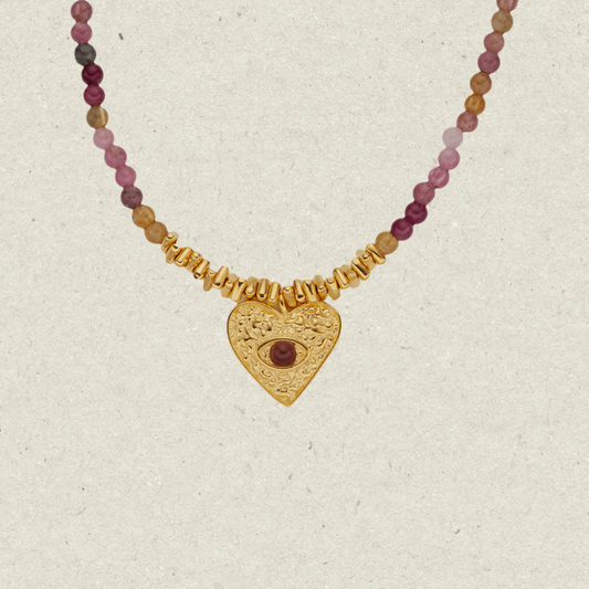 Colored Love Gemstone Necklace