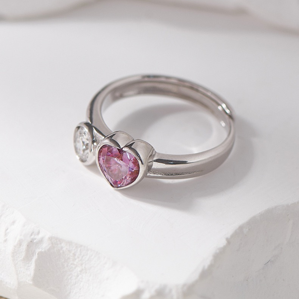 Bague en moissanite rose 