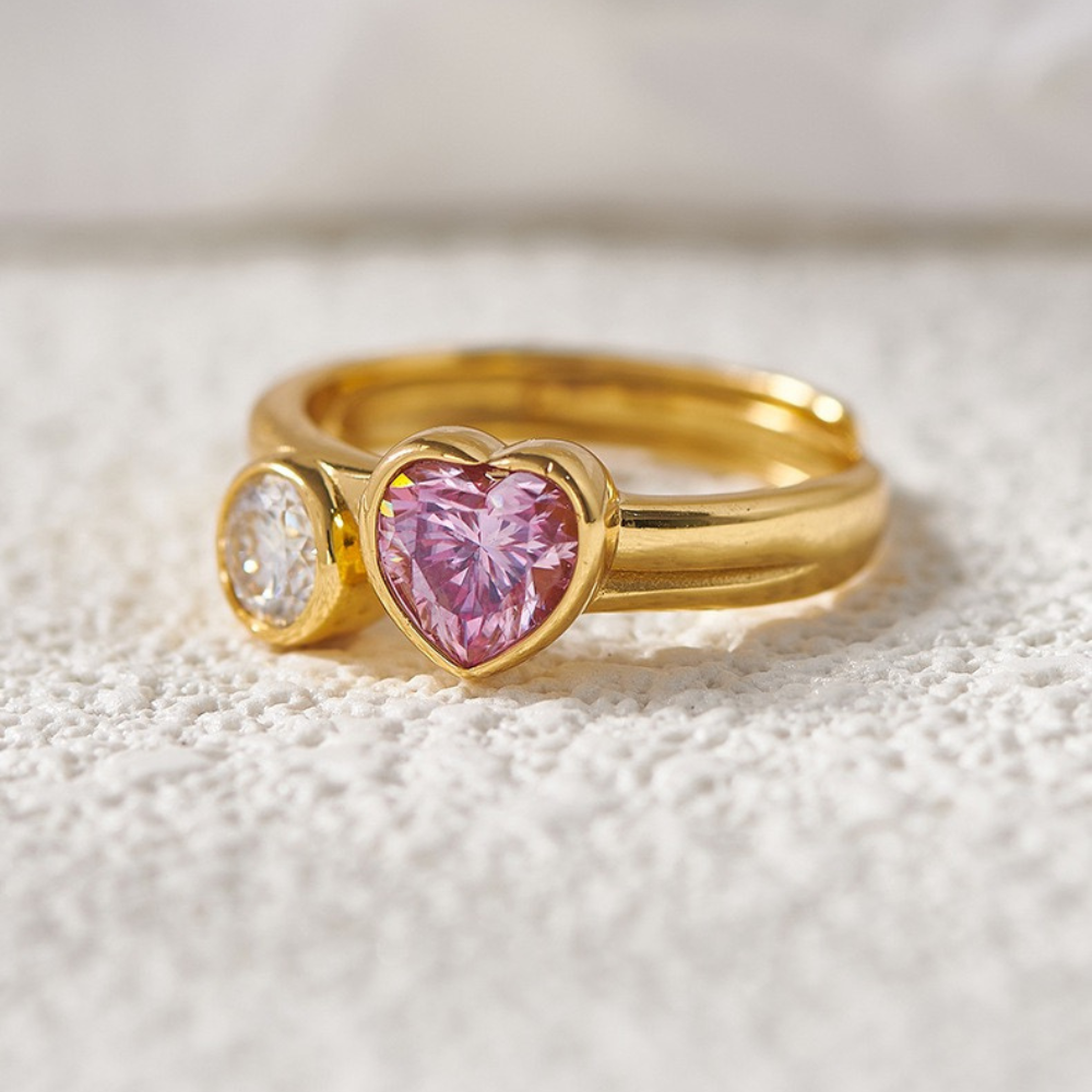 Bague en moissanite rose 