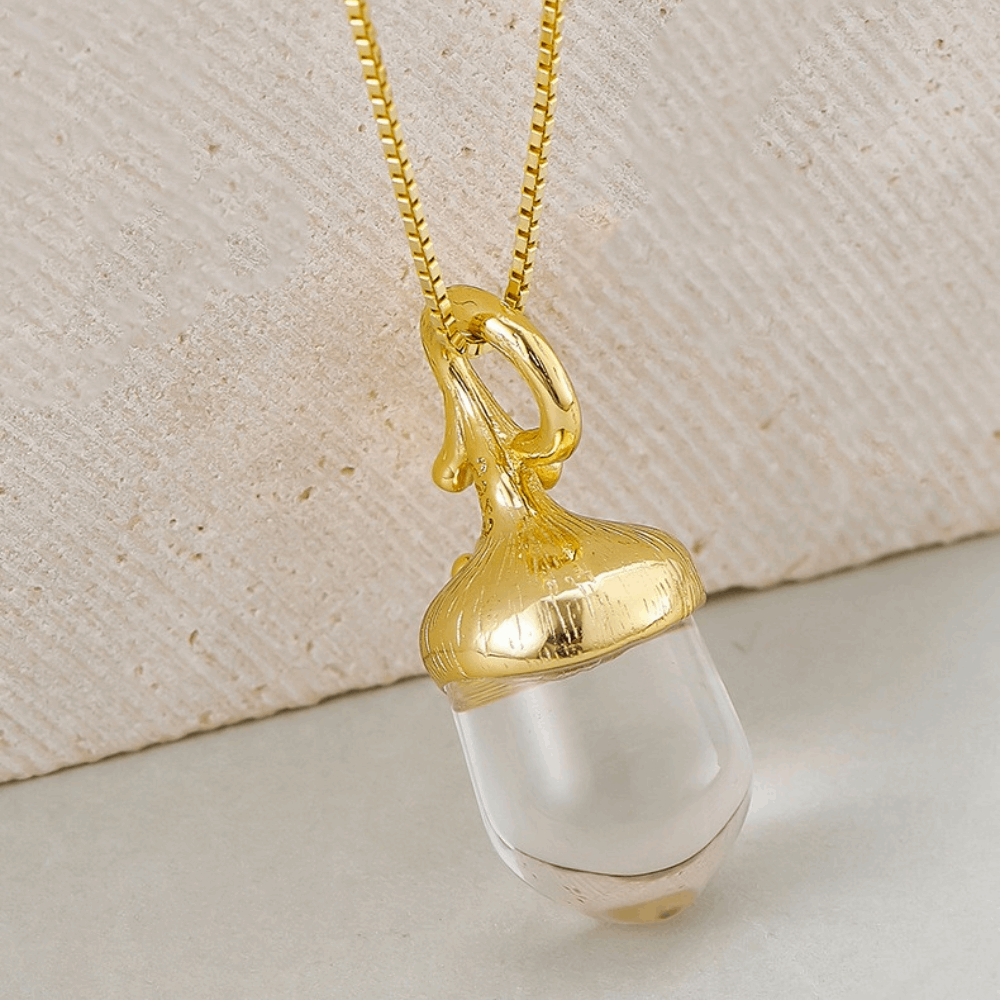 Acorn Crystal Necklace (No Chain)